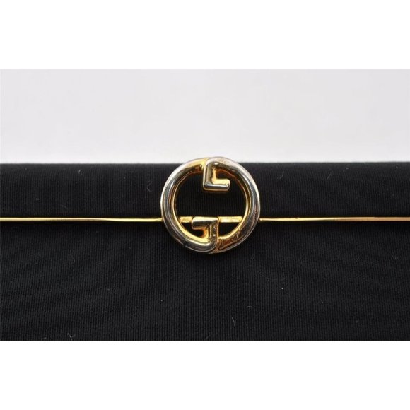 1960's Gucci mod black silk interlocking GG clutch purse - Picture 3 of 12